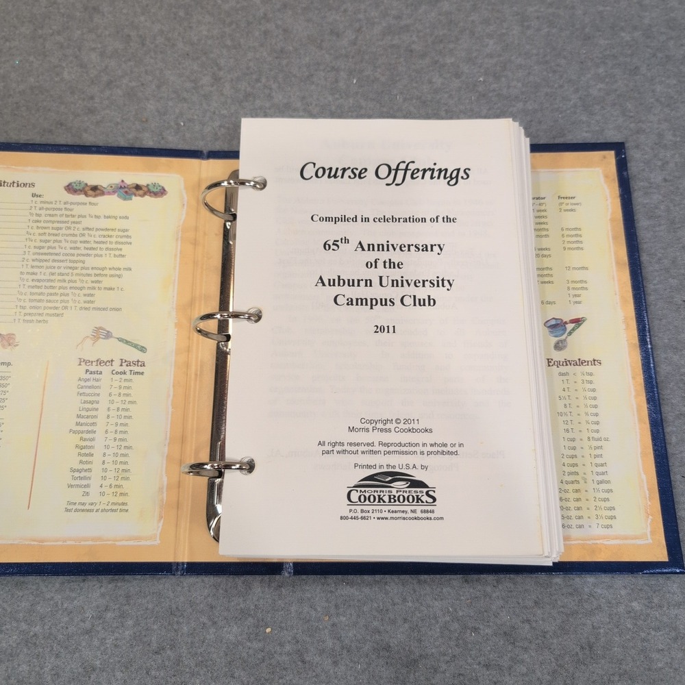 Course Offerings Auburn University Campus Club 65th Anniversary Cookbook 2011 - Picture 2 of 5